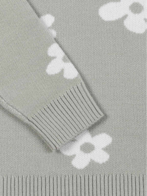 Pull motif fleuri fille...
