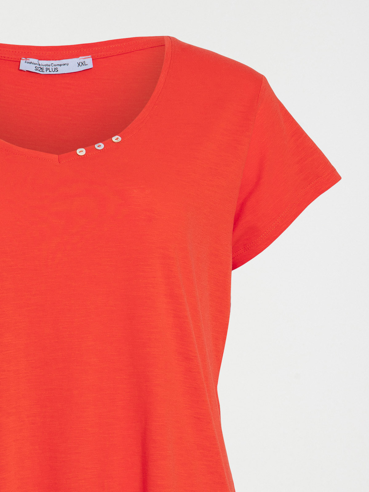 T-shirt col V uni grande taille femme