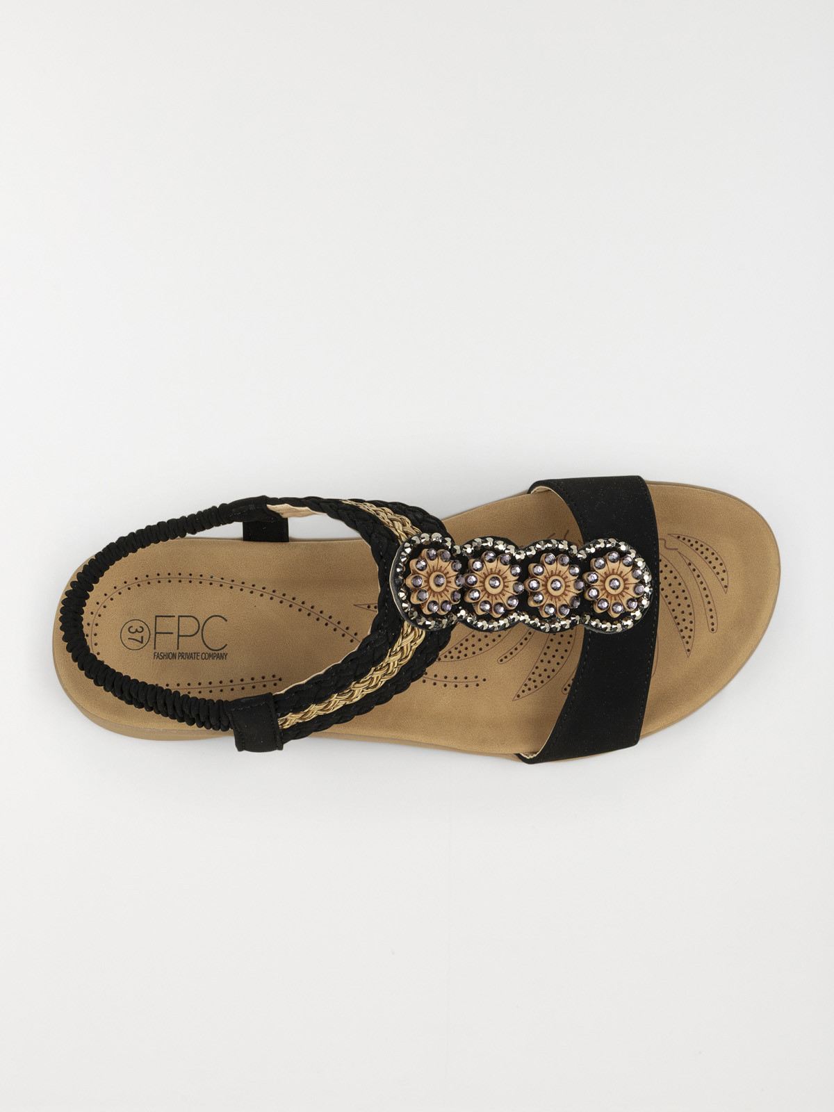 Sandales plates perles femme (36-41)