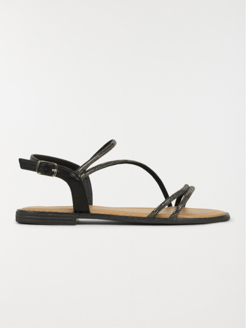 Sandales noires strass...