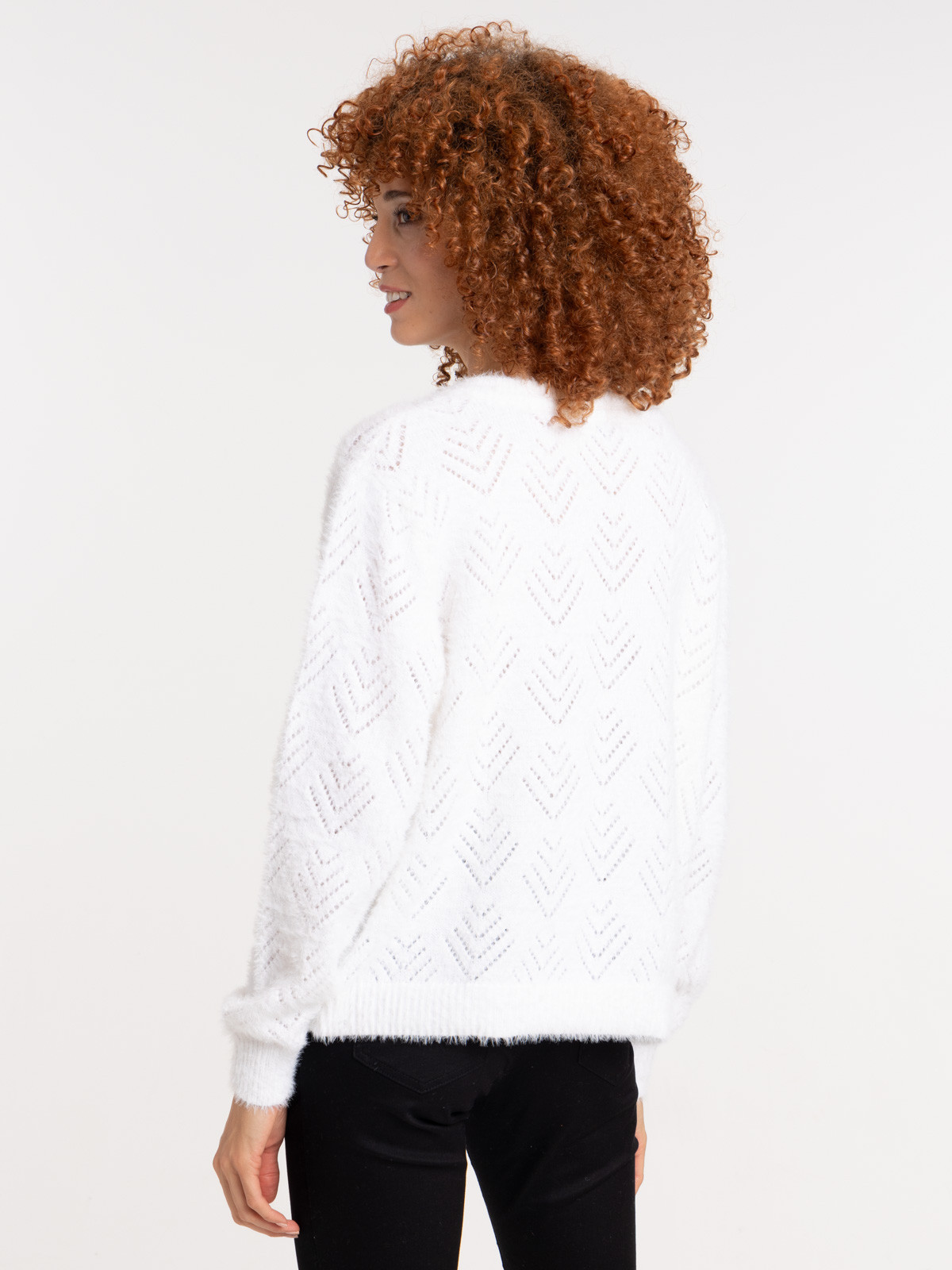 Pull col V ajouré femme Pull col V ajouré femme