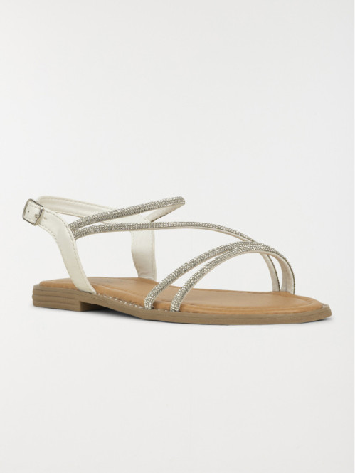 Sandales blanches strass...