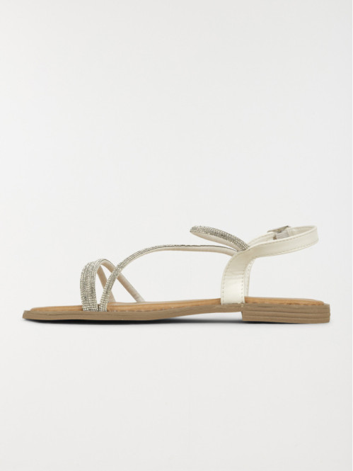 Sandales blanches strass...