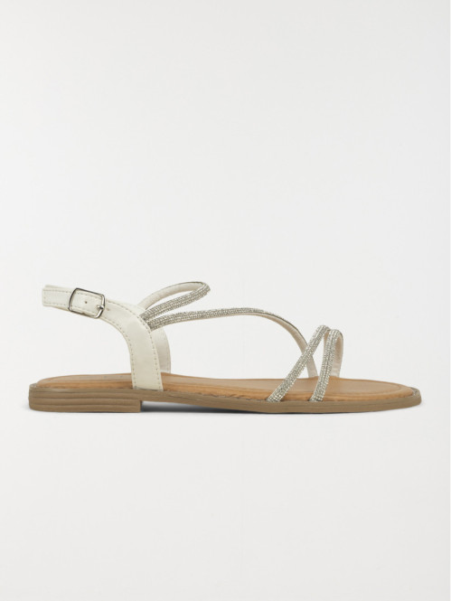 Sandales blanches strass...