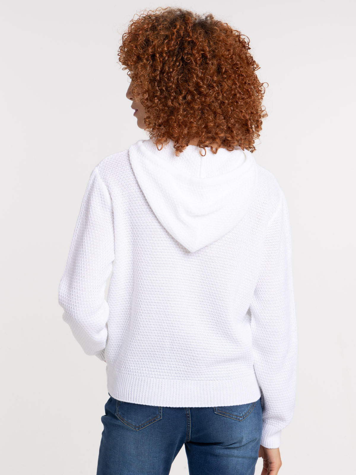 Pull à capuche écru femme Pull à capuche écru femme