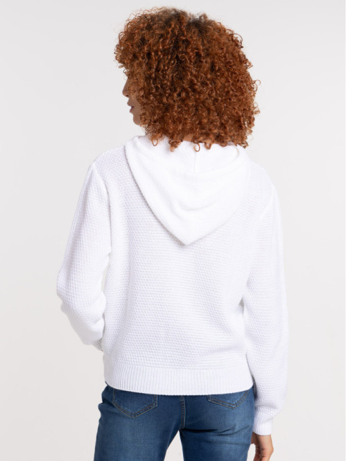 Pull à capuche écru femme Pull à capuche écru femme