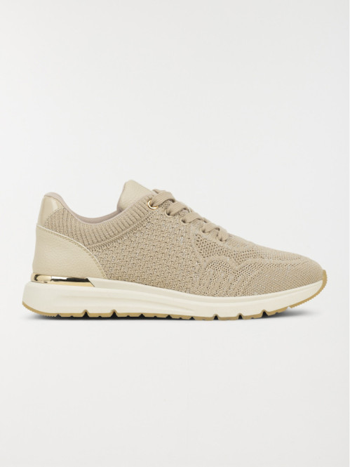Baskets femme beige irisé...