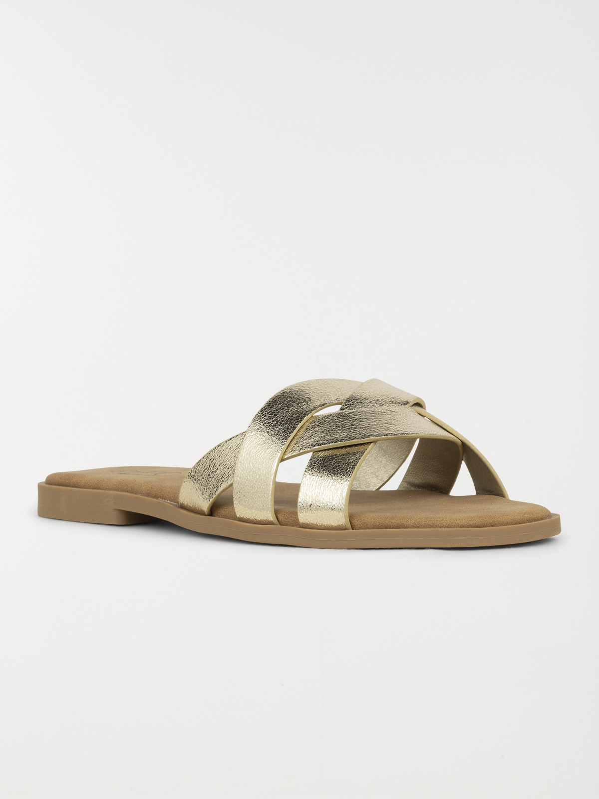 Mules plates femme doré (36-41)