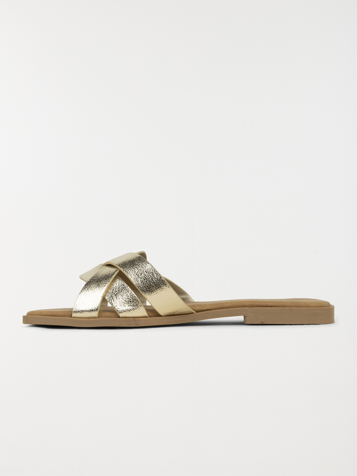 Mules plates femme doré (36-41)