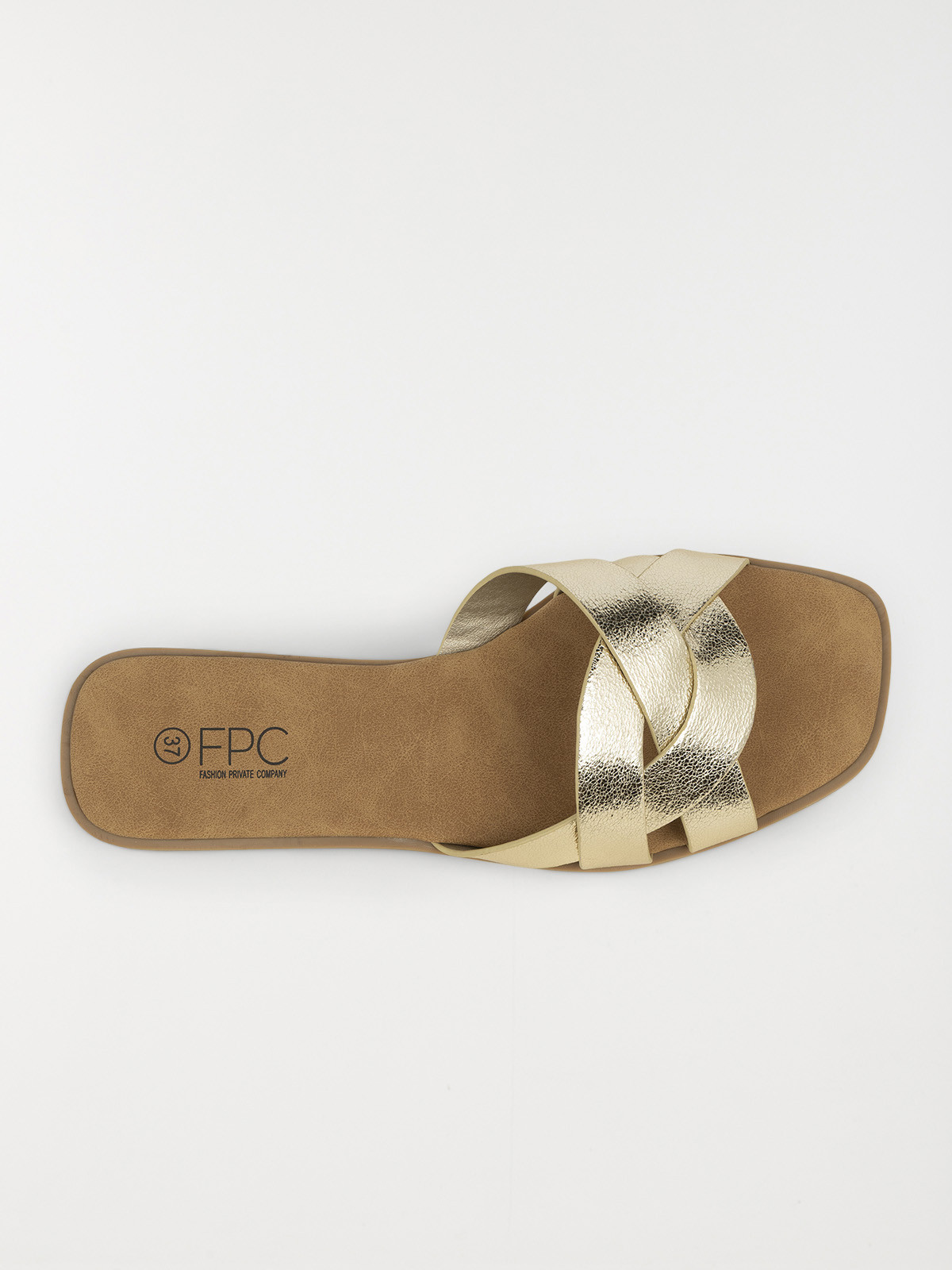 Mules plates femme doré (36-41)