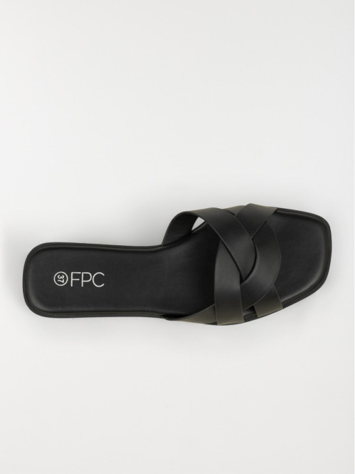 Mules plates femme noir...