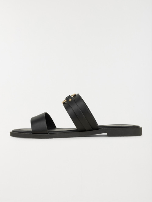 Mules noires anneau doré...