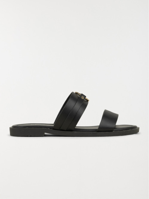 Mules noires anneau doré...
