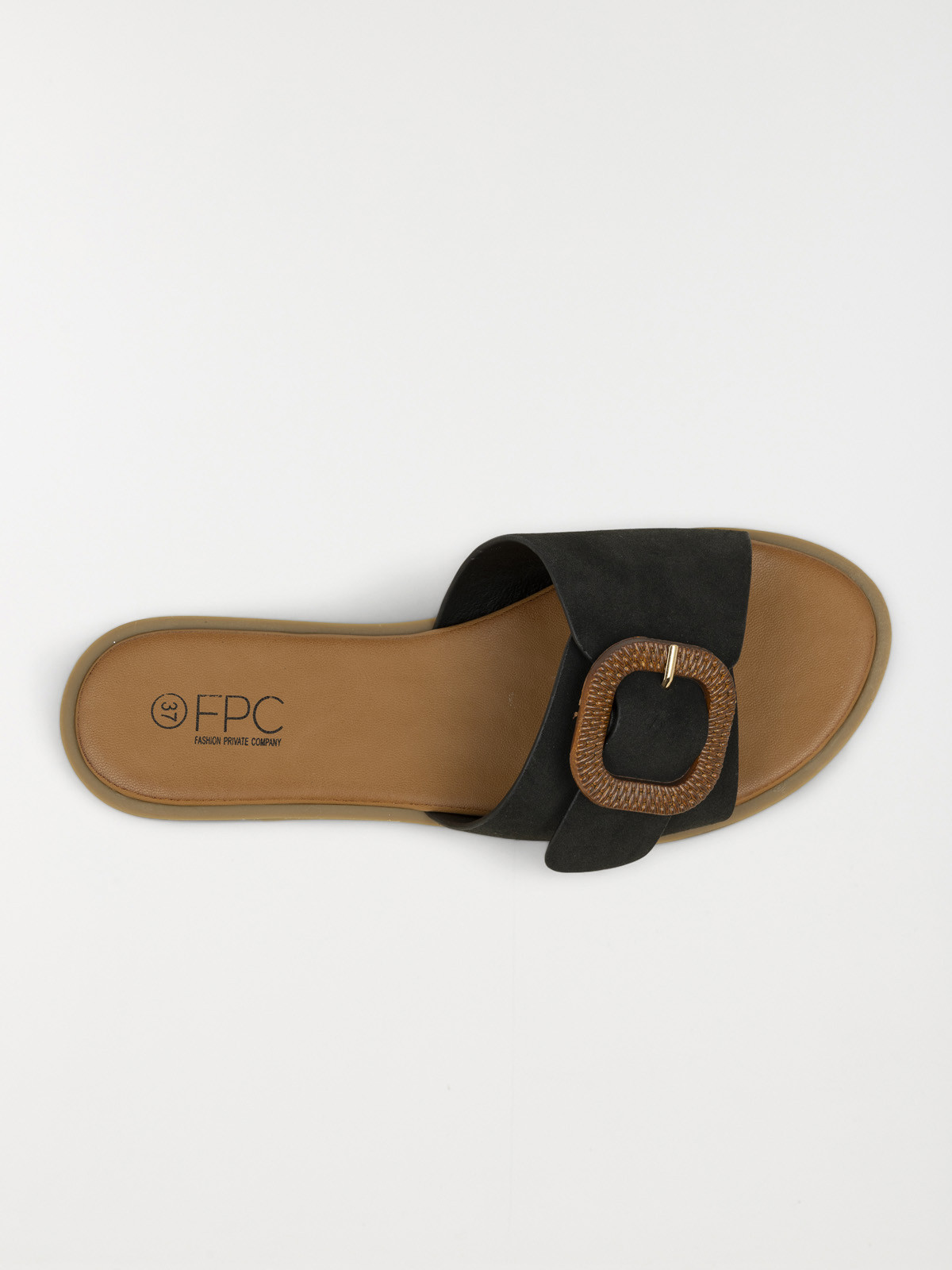 Mules boucle carrée femme noir (36-41)