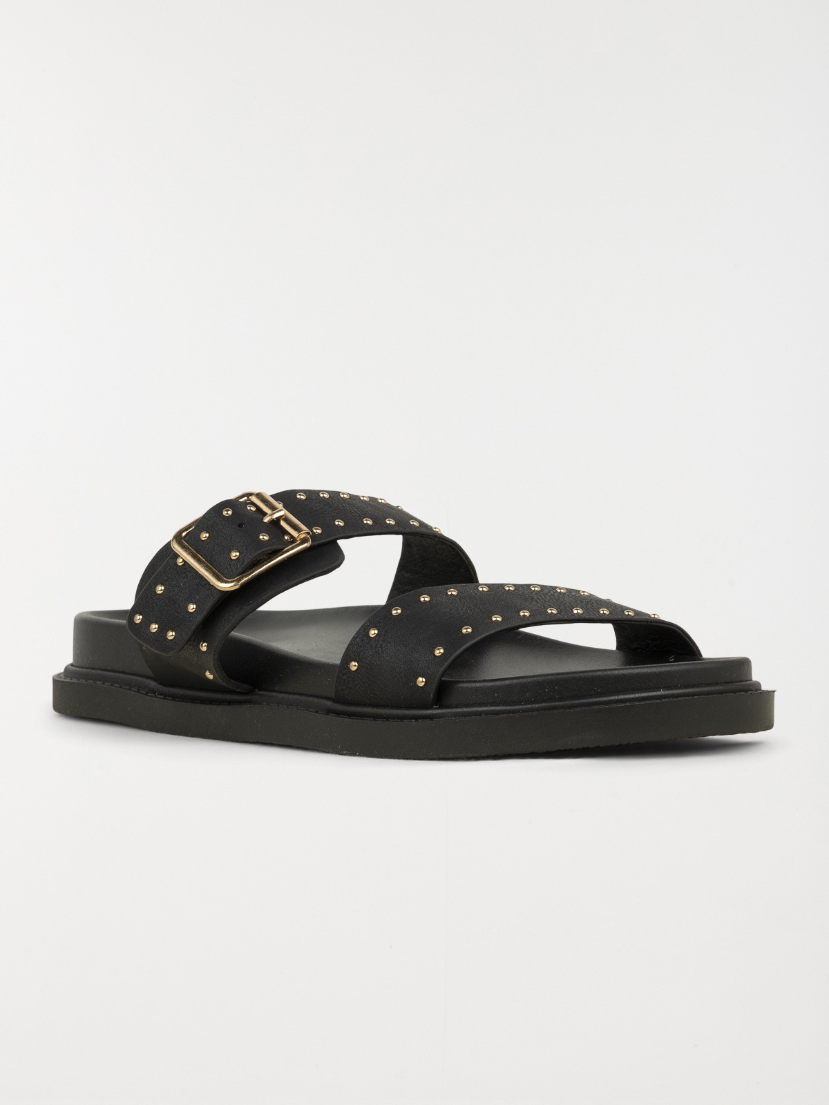 Mules studs dorés femme noir (36-41)