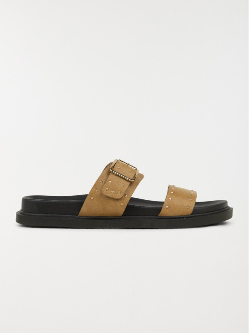 Mules studs dorés femme...