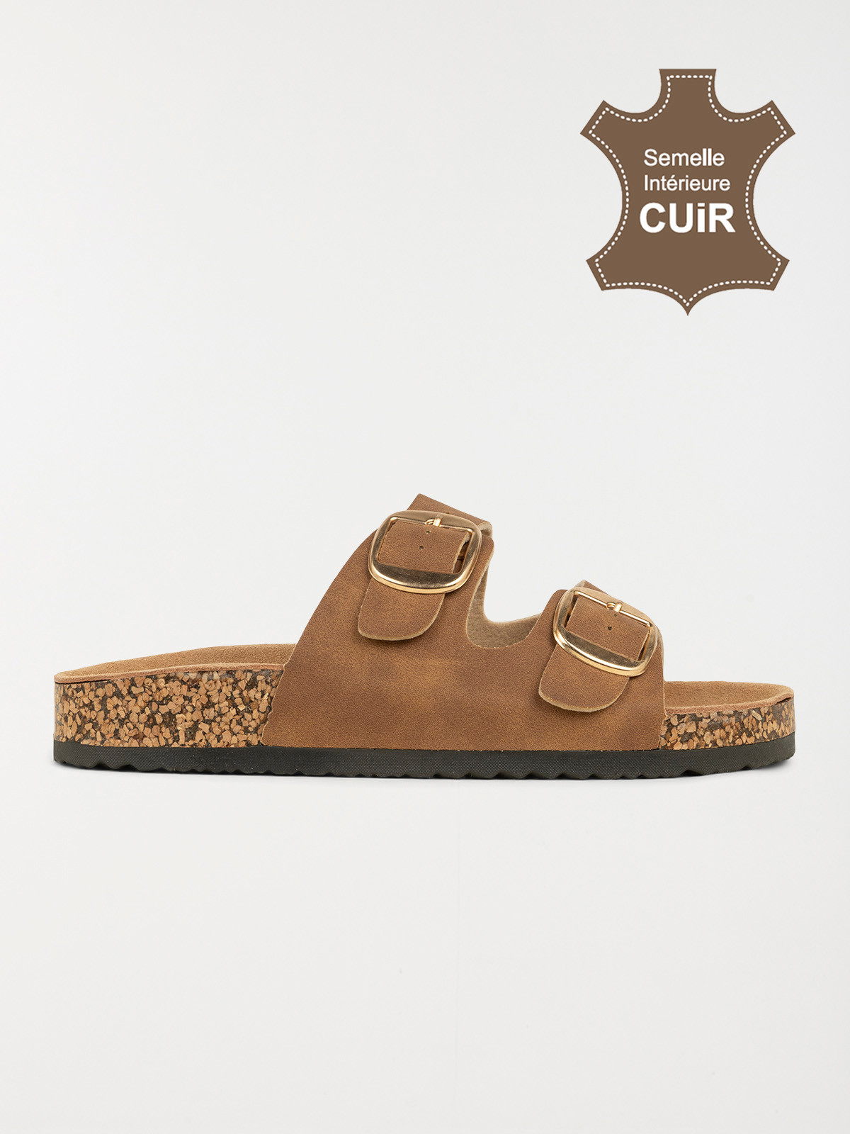 Mules plates femme marron (36-41)