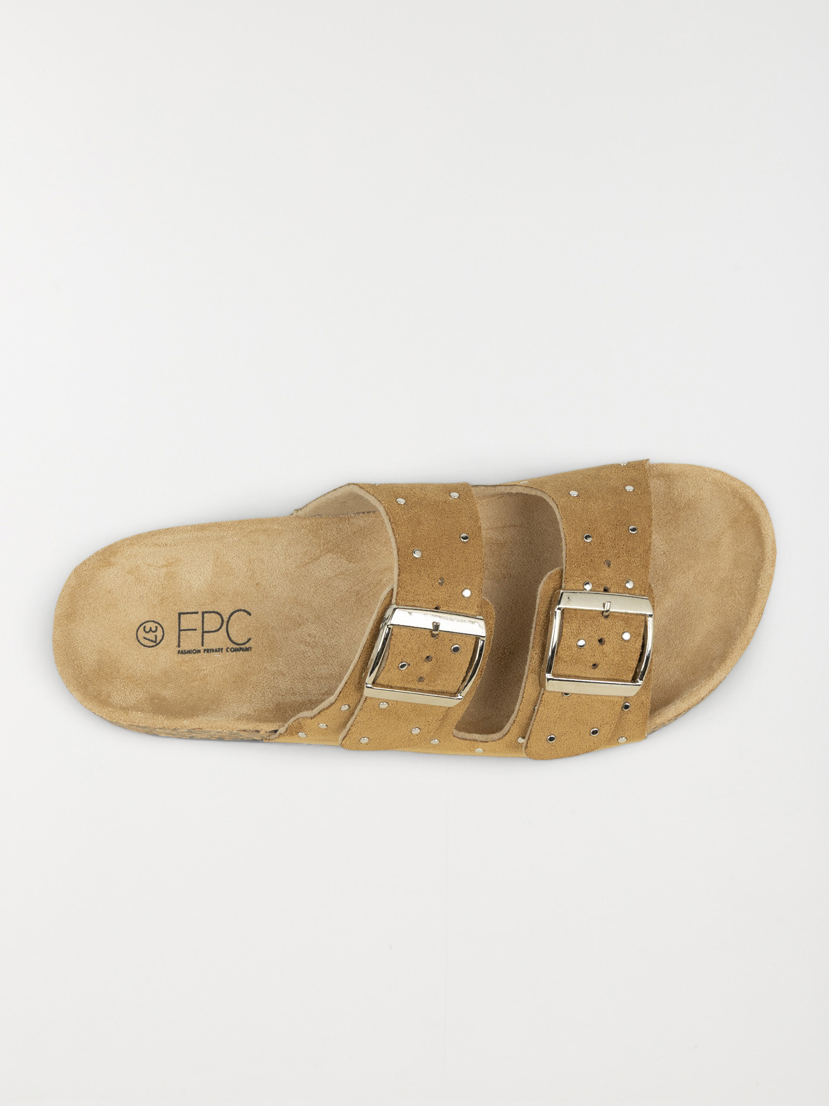 Mules studs dorés femme camel (36-41)