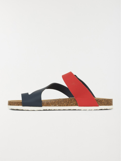 Mules navy et rouge femme...