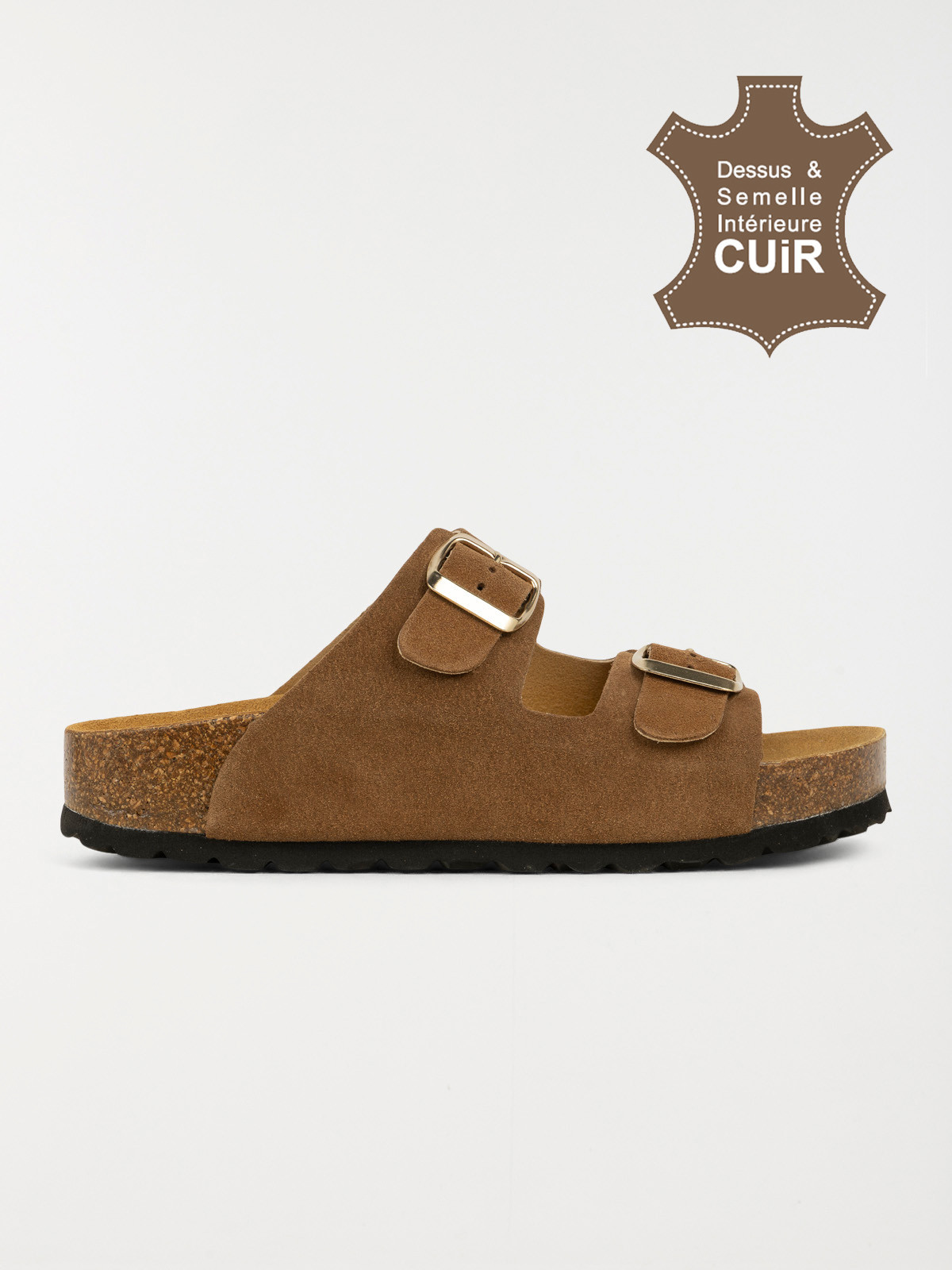 Mules marrons 2 boucles femme (37-42)