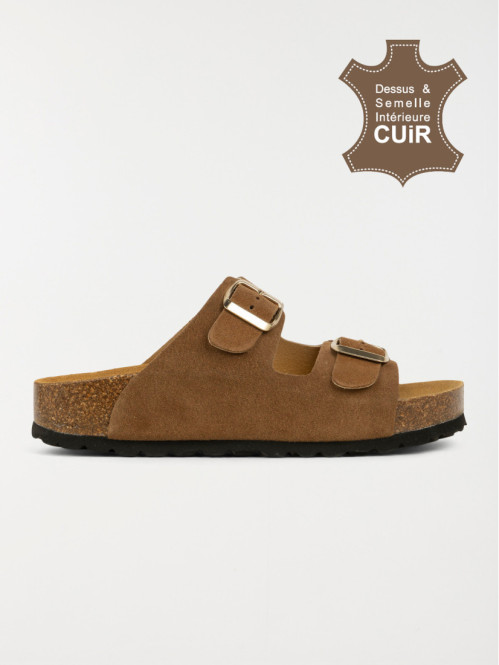 Mules marrons 2 boucles...