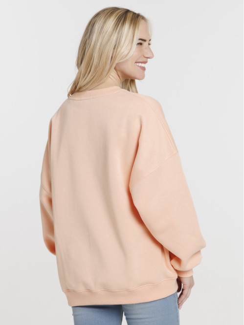 Sweat uni orange sorbet femme