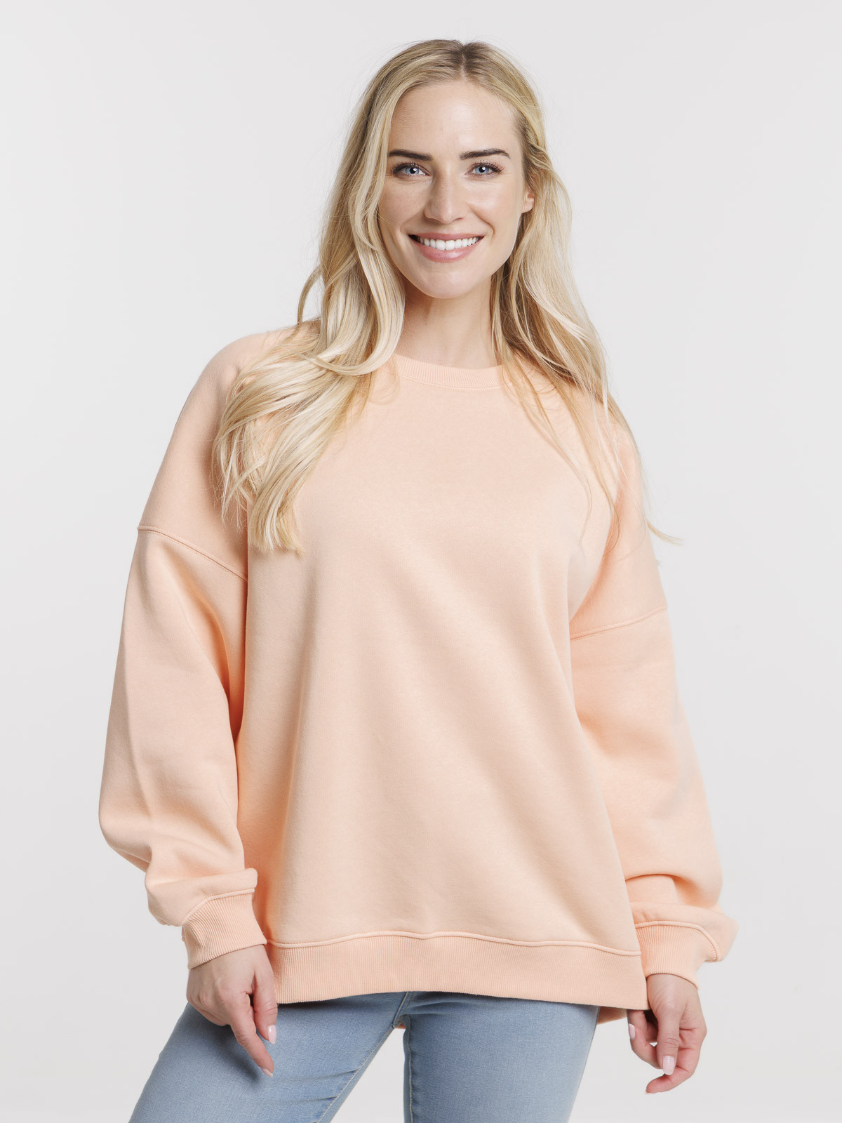 Sweat uni orange sorbet femme