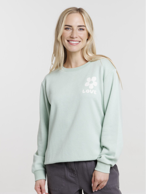 Sweat à message fleur femme