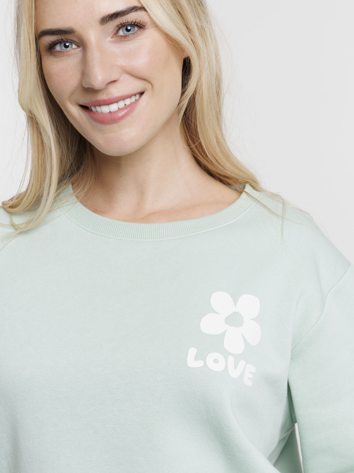 Sweat à message fleur femme