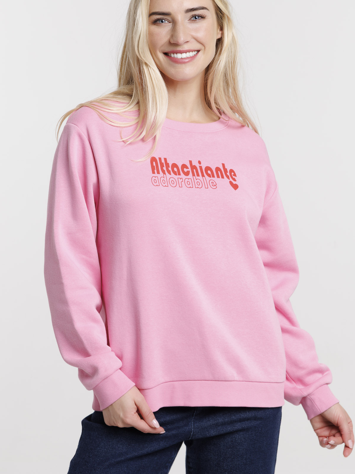 Sweat message coloris bubble pink femme