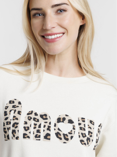 Sweat amour léopard femme