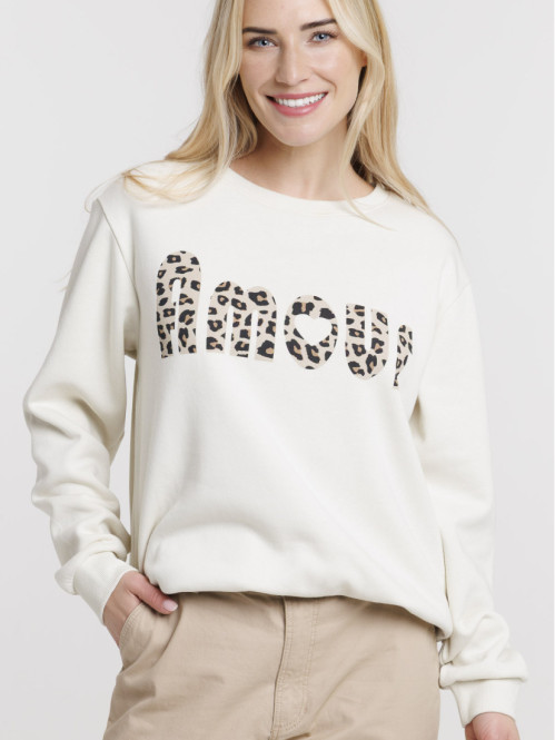 Sweat amour léopard femme