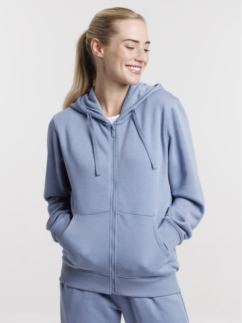 Sweat zippé à capuche femme