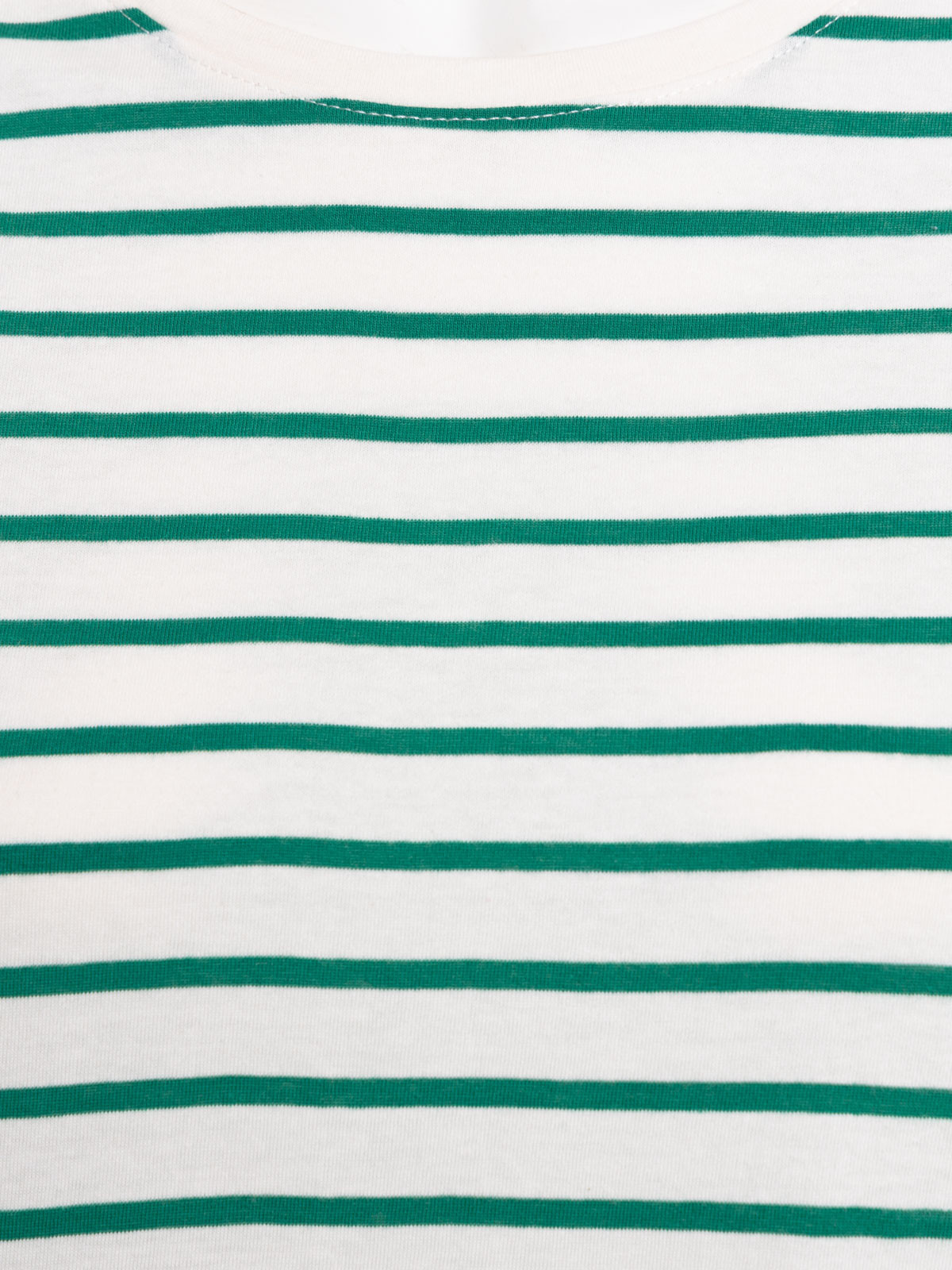 T-shirt rayé vert bosphore blanc femme