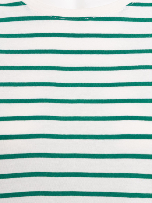 T-shirt rayé vert bosphore blanc femme