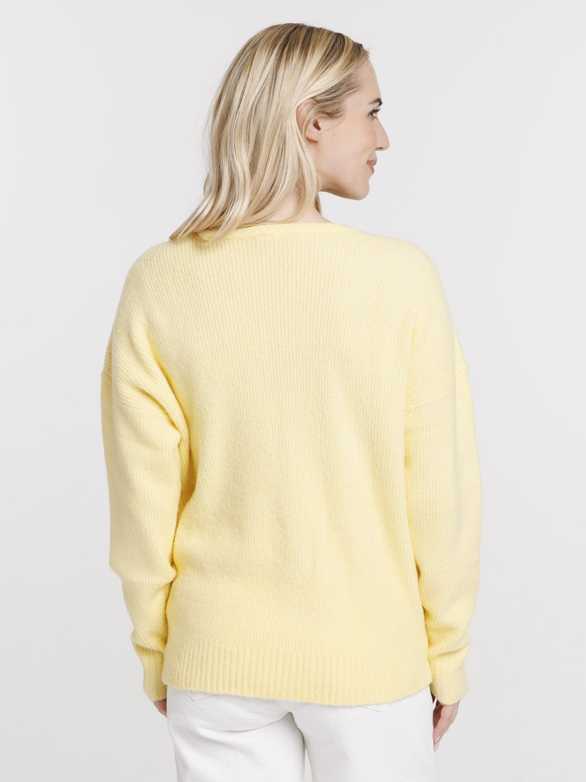 Pull col V jaune summer femme Pull col V jaune summer femme