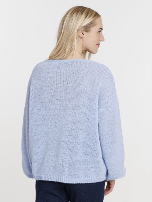 Pull col V tout doux femme