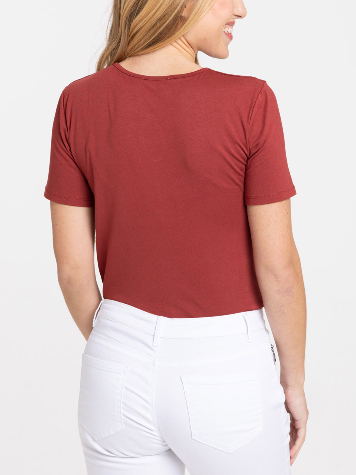 T-shirt marron rougi femme