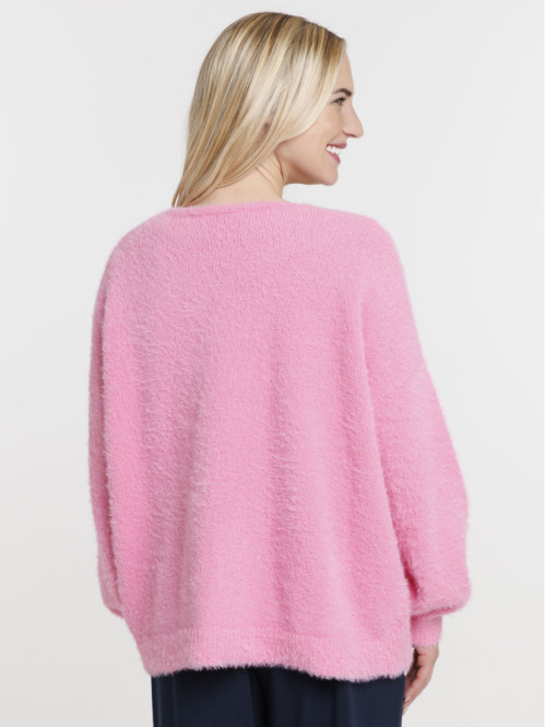 Gilet col rond noeuds femme