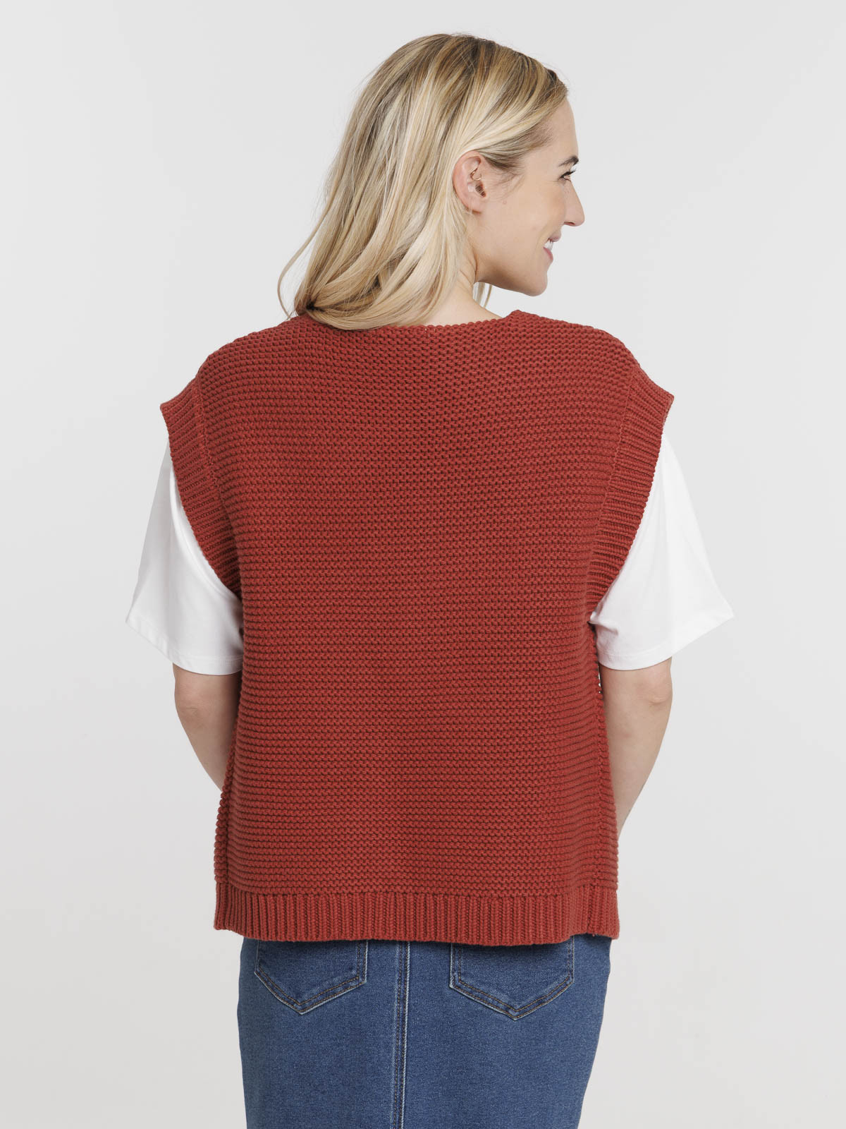 Gilet sans manches ouvert femme