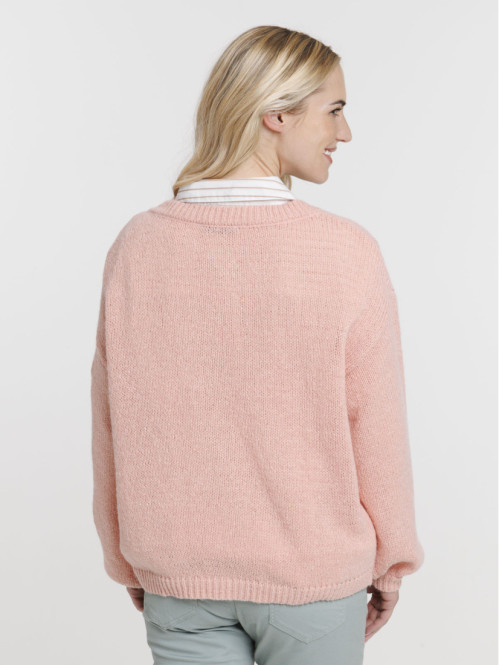 Gilet col V boutonné femme