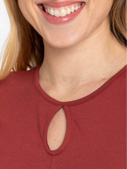 T-shirt marron rougi femme
