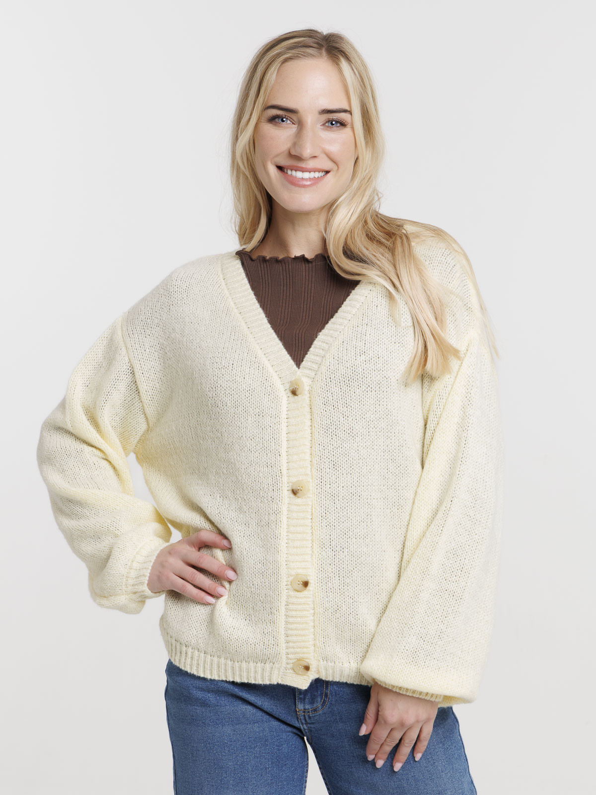 Gilet boutonné col V femme