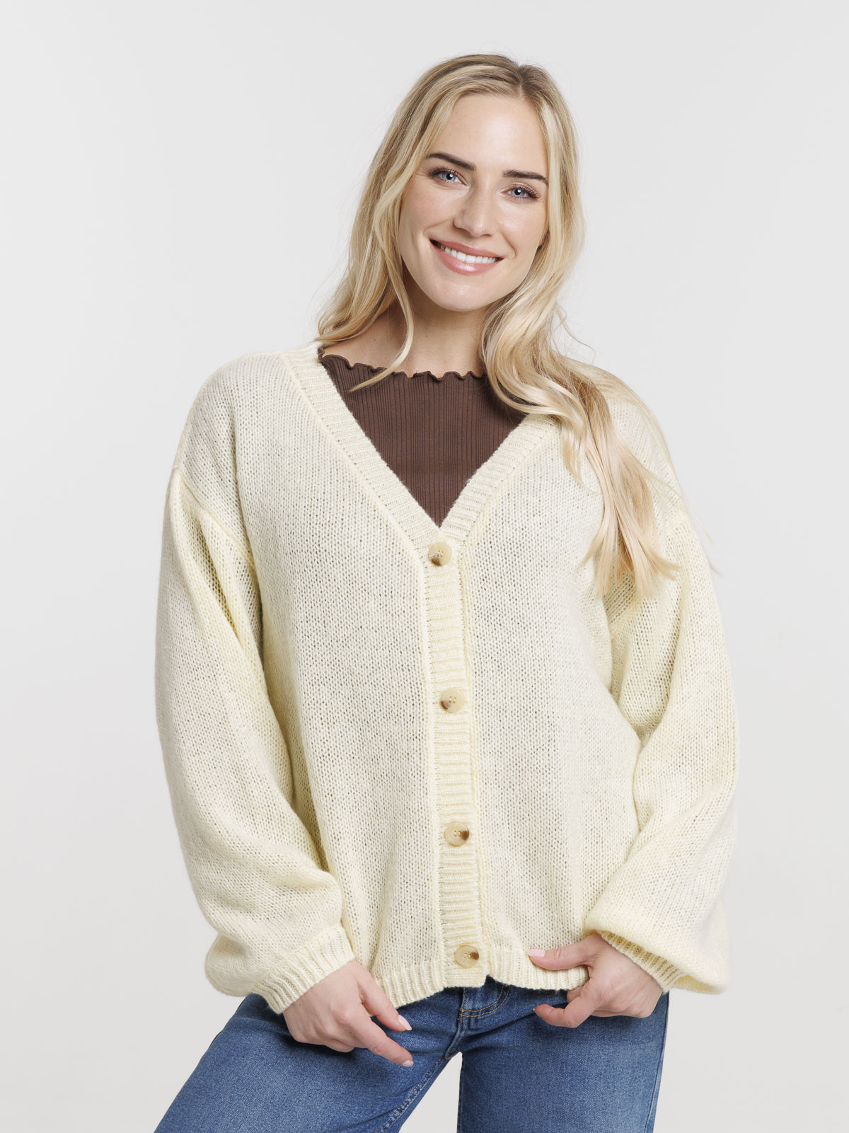 Gilet boutonné col V femme