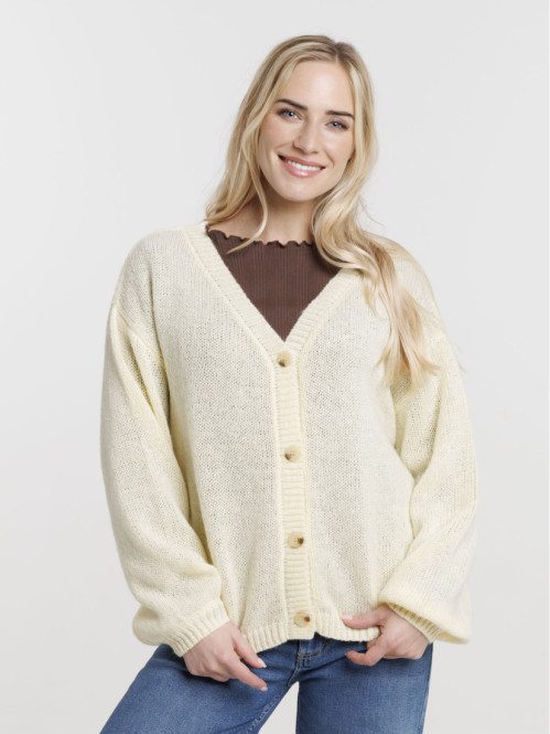 Gilet boutonné col V femme