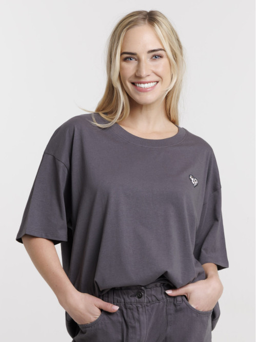 Tee-shirt coeur léopard femme