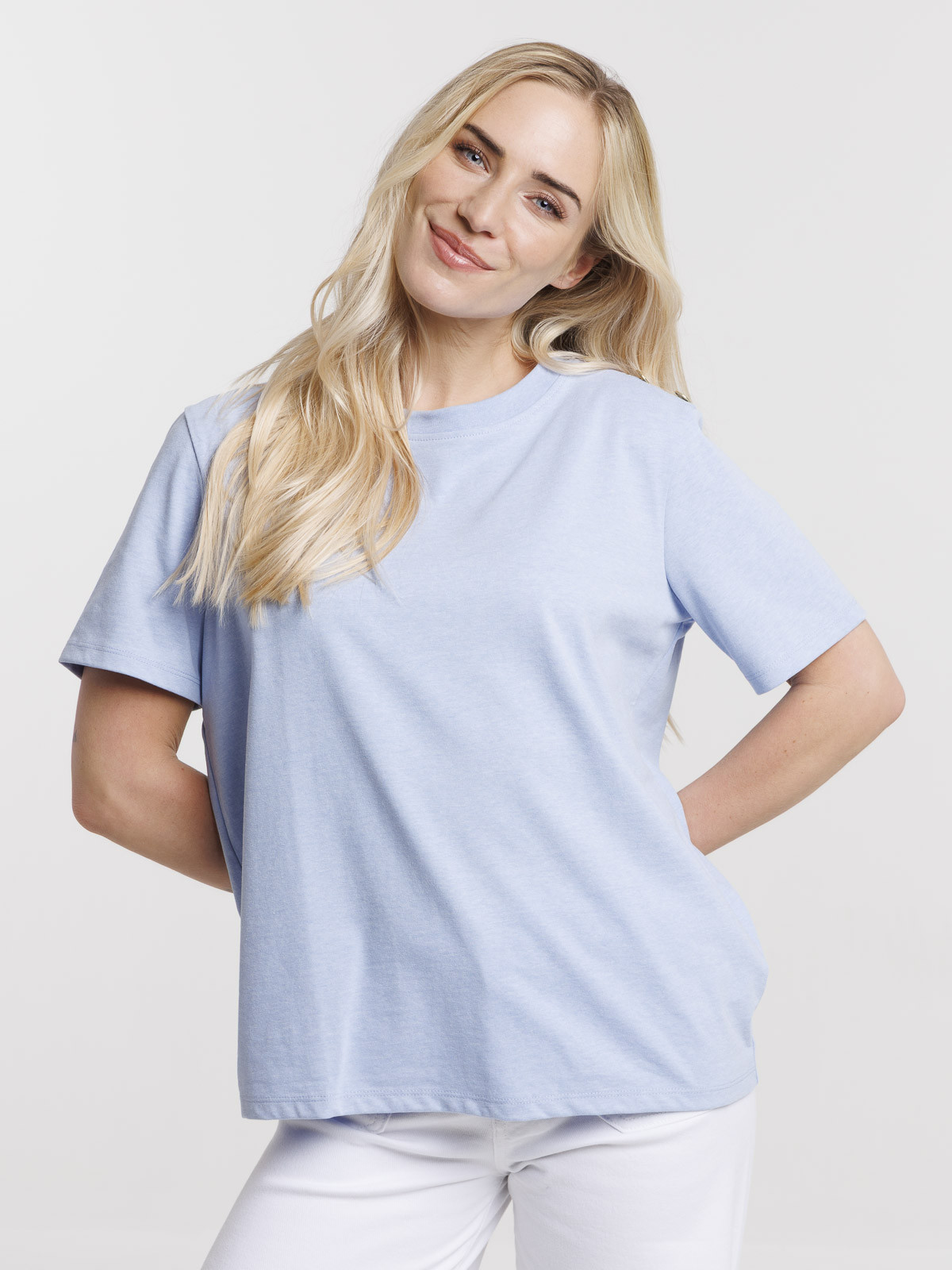 T-shirt boutons épaule gauche femme