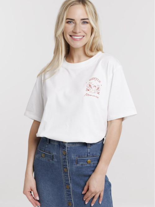 Tee-shirt imprimé dos écru...