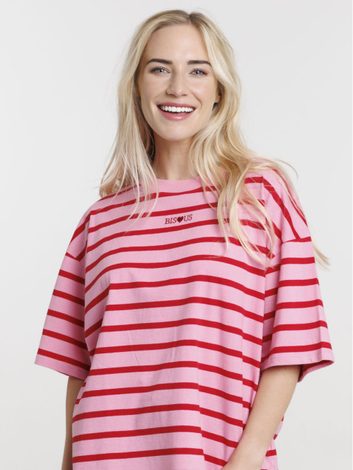 T-shirt rayé bubble pink femme