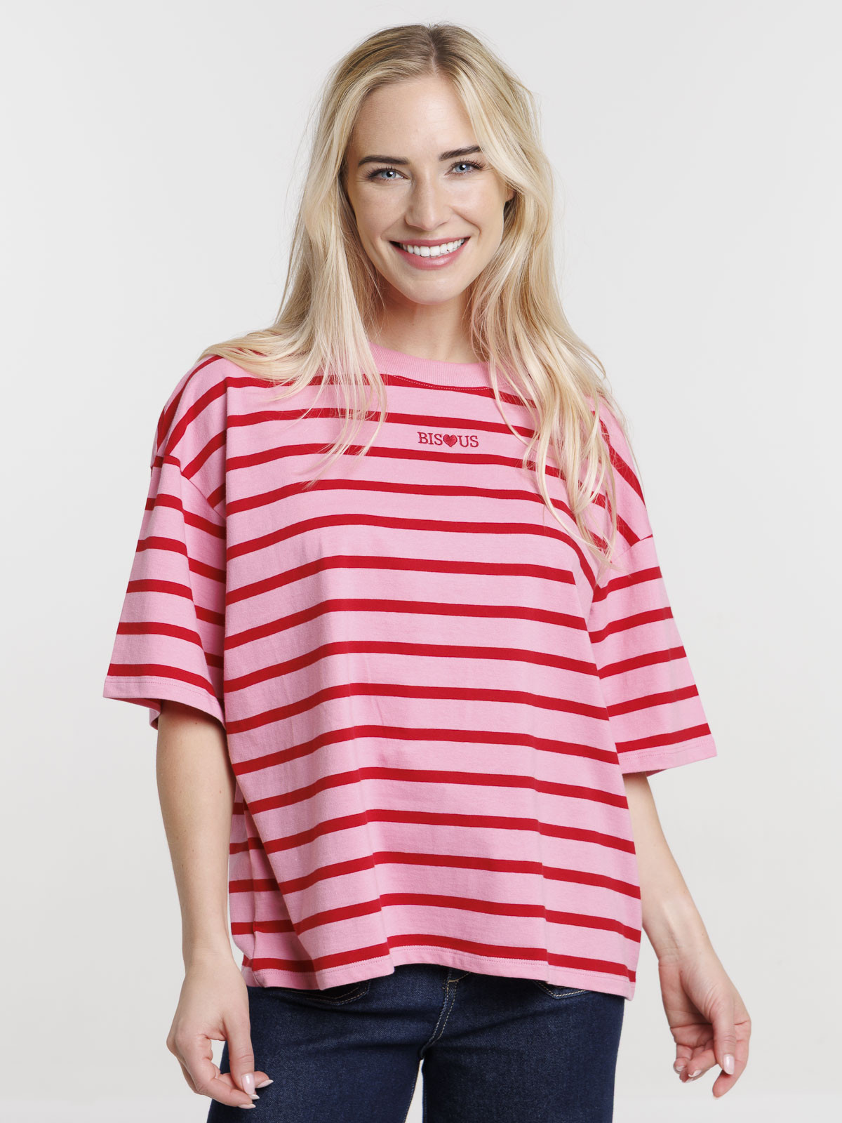 T-shirt rayé bubble pink femme T-shirt rayé bubble pink femme